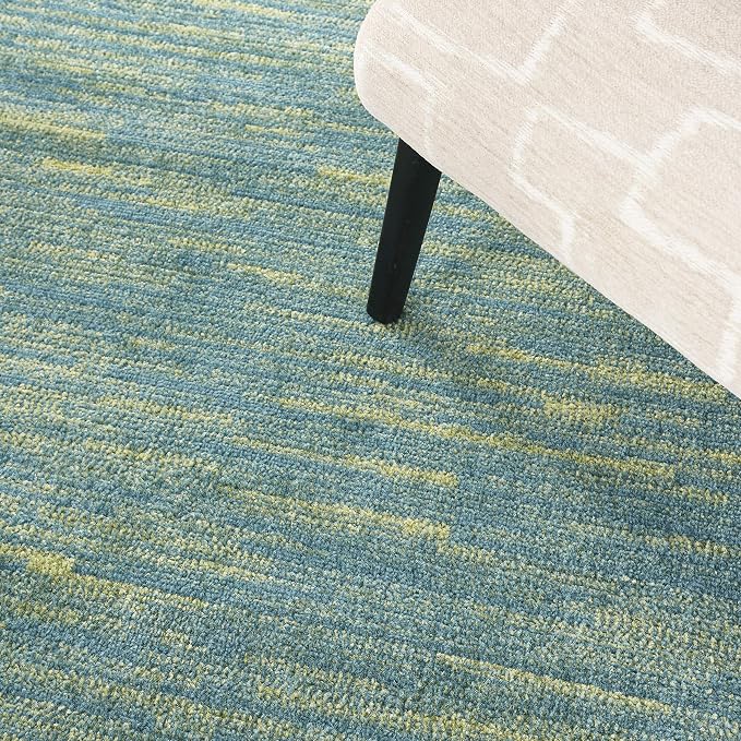 Nourison Home Nourison Essentials Blue Green 6' x Round Area Rug - Easy Clean, Non Shedding, Bed Room, Living Room, Dining Room, Kitchen (6' x Round)