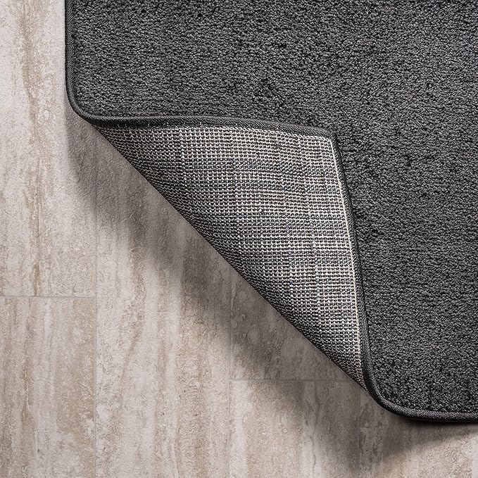 JONATHAN Y Haze Solid Low-Pile Black Indoor Area Rug 10x14, Coastal,Bohemian,Minimalist,Classic, Easy-Cleaning for Living Room,Bedroom,Kitchen,Pet Friendly,Non-Shedding (SEU100I-14)