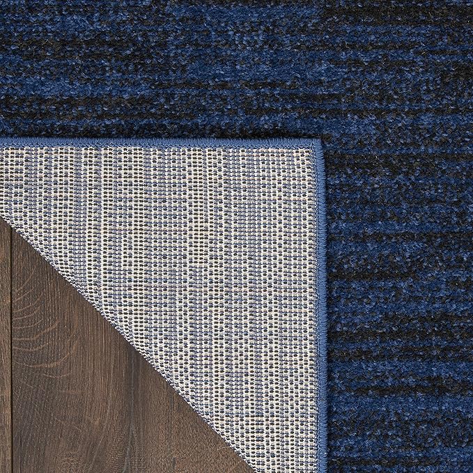 Nourison Home Nourison Essentials Midnight Blue 2' x 6' Area Rug - Easy Clean, Non Shedding, Bed Room, Living Room, Dining Room, Kitchen (6' Runner)