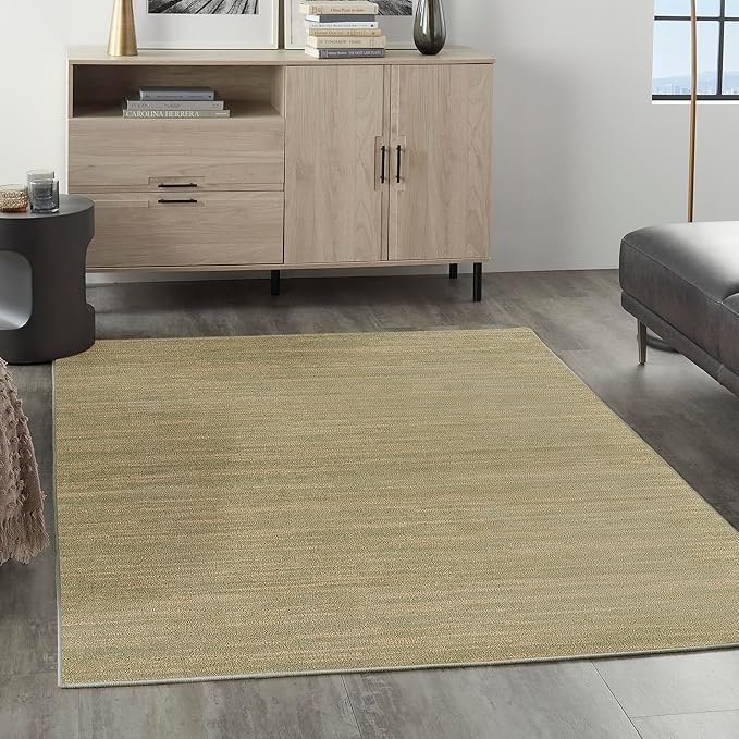 Nourison Home Nourison Essentials Green Gold 4' x 6' Area Rug - Easy Clean, Non Shedding, Bed Room, Living Room, Dining Room, Kitchen (4' x 6')