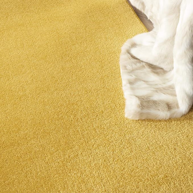Nourison Home Nourison Essentials Yellow 5' x Square Area Rug - Easy Clean, Non Shedding, Bed Room, Living Room, Dining Room, Kitchen (5' x Square)
