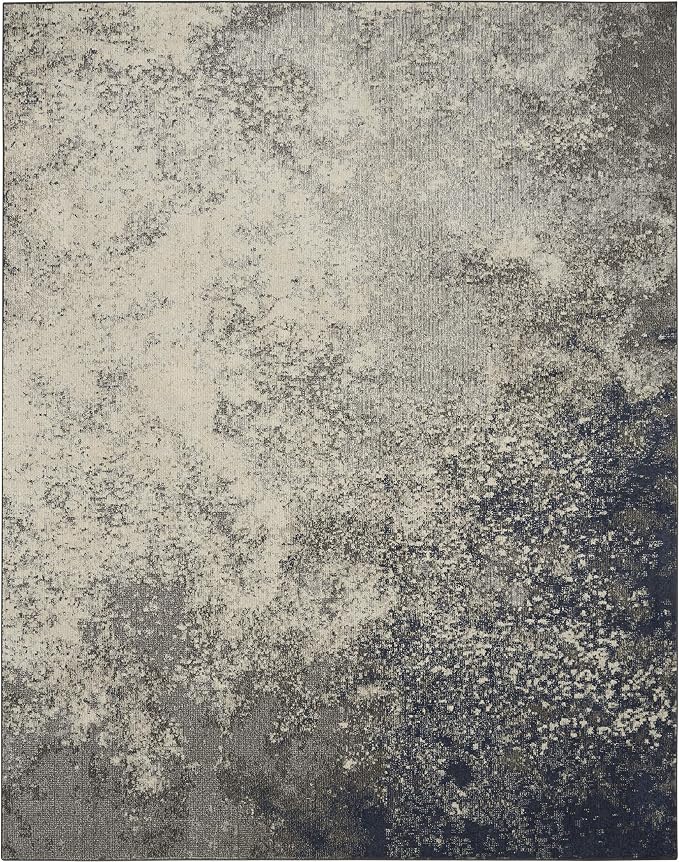 Nourison Home Passion Charcoal/Ivory 8' x 10' Area-Rug, Modern, Abstract, Easy-Cleaning, Non Shedding, Bed Room, Living Room, Dining Room, Kitchen (8x10)