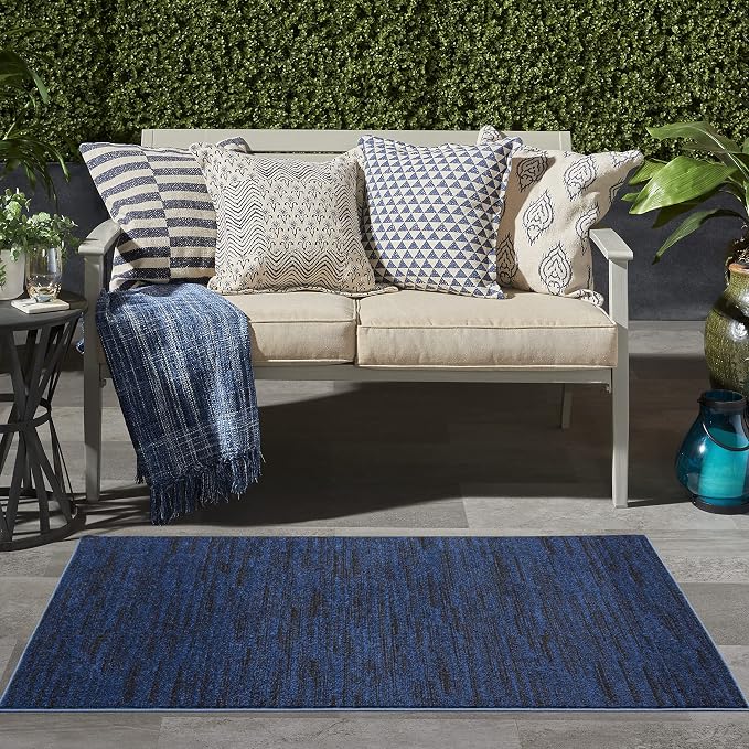 Nourison Home Nourison Essentials Midnight Blue 3' x 5' Area Rug - Easy Clean, Non Shedding, Bed Room, Living Room, Dining Room, Kitchen (3' x 5')