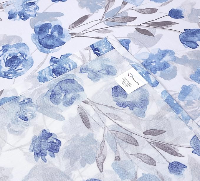 RUVANTI 100% Cotton Sheets Queen Size Set, 4 Pieces, Soft & Breathable Percale Weave Bedding, Deep Pocket 16", Hotel Standard, Crisp Cool Feeling, Durable, Perfect Floral Bed Sheet, Monotones