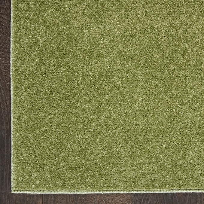 Nourison Home Nourison Essentials Green 2'2" x 20' Area Rug - Easy Clean, Non Shedding, Bed Room, Living Room, Dining Room, Kitchen (20' Runner)