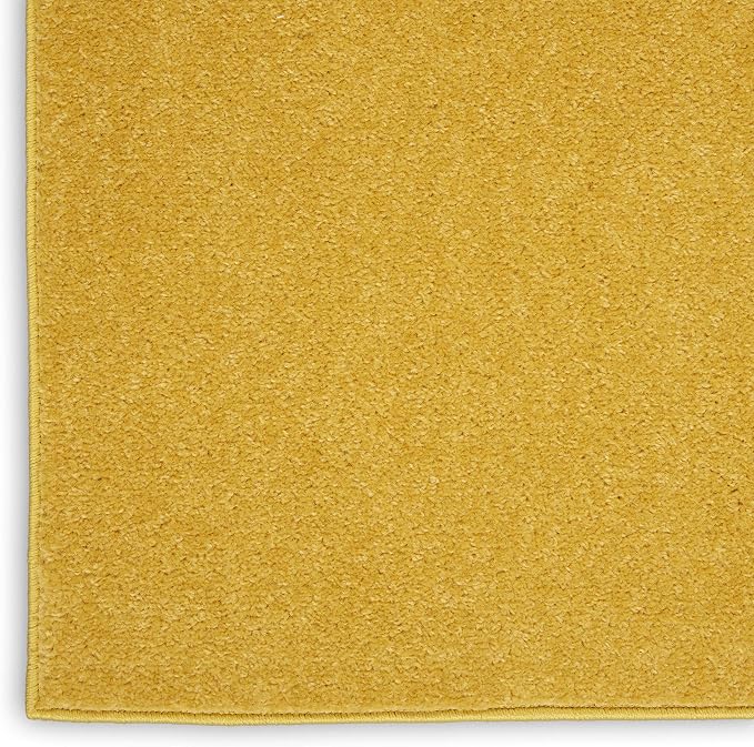 Nourison Home Nourison Essentials Yellow 5' x Square Area Rug - Easy Clean, Non Shedding, Bed Room, Living Room, Dining Room, Kitchen (5' x Square)