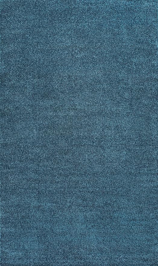 JONATHAN Y Haze Solid Low-Pile Turquoise Indoor Area Rug 6x9, Coastal,Bohemian,Minimalist,Classic, Easy-Cleaning for Living Room,Bedroom,Kitchen,Pet Friendly,Non-Shedding (SEU100H-6)