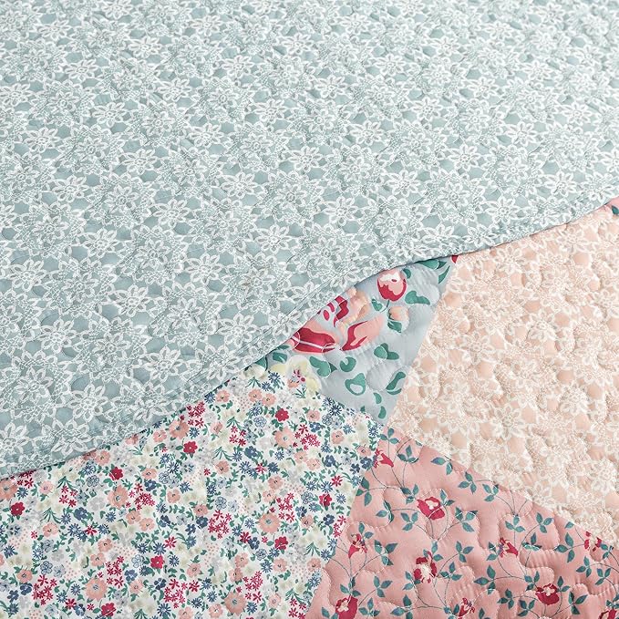 HoneiLife Quilt Set Queen Size - Quilted Bedding Sets 3-Pieces,Microfiber Quilt Sets Lightweight Bedspreads Retro Bed Cover Coverlets for Queen Bed