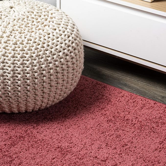 JONATHAN Y Haze Solid Low-Pile Red Runner Rug 2x16, Coastal,Bohemian,Minimalist,Classic, Easy-Cleaning for Living Room,Bedroom,Kitchen,Pet Friendly,Non-Shedding (SEU100E-216)