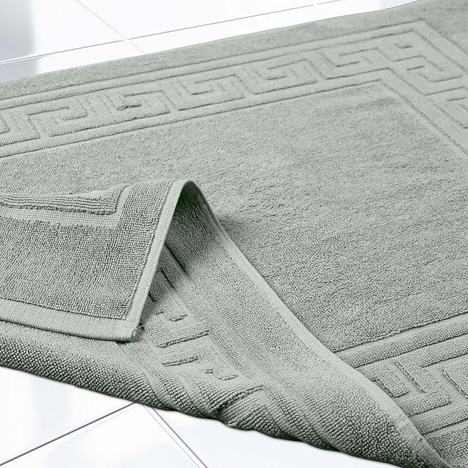 Superior Heavyweight Cotton Bath Mats, Bath Rugs For Bathroom Accessories, Washable Rug For Shower, Bath, Toilet, Modern Decor, No Backing, Luxury Hotel And Spa Quality, Set of 2, 22" x 35", Sage