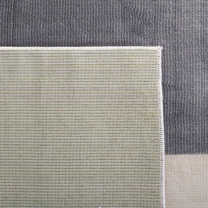 SAFAVIEH Orwell Collection Area Rug - 5'3" Square, Ivory & Charcoal, Mid-Century Modern Abstract Design, Non-Shedding & Easy Care, Ideal for High Traffic Areas in Living Room, Bedroom (ORW300A)