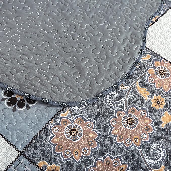 HoneiLife Queen Quilt Bedding Set - 3 Piece Microfiber Quilt Sets Reversible Bedspreads Rustic Coverlets for Queen Beds