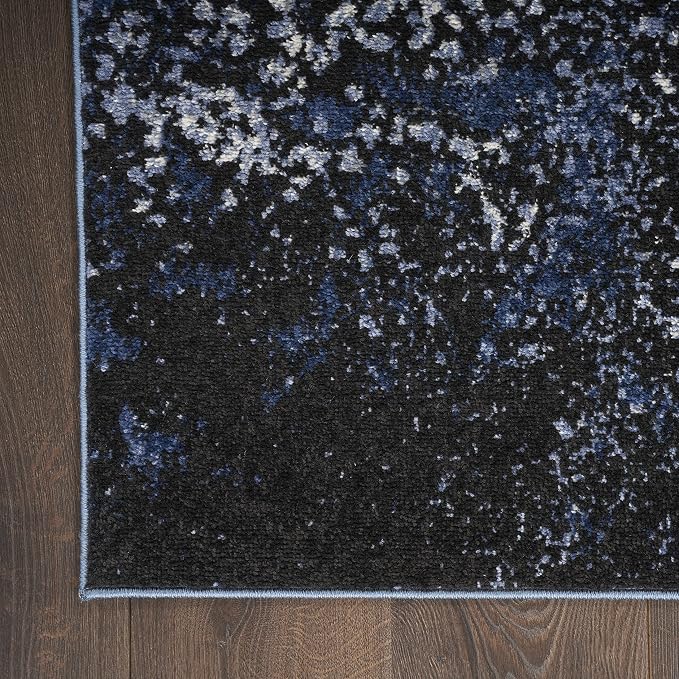 Nourison Home Passion Light Blue Black 3'9" x 5'9" Area Rug - Easy Clean, Non Shedding, Bed Room, Living Room, Dining Room, Kitchen (4' x 6')