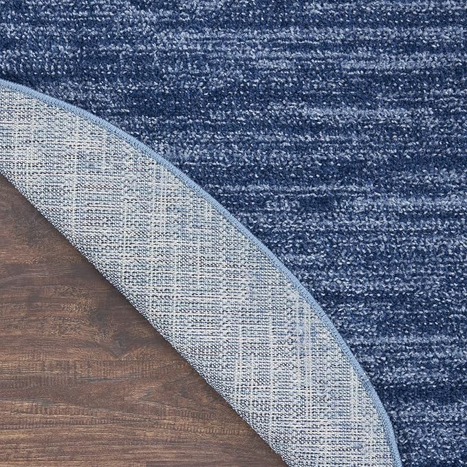 Nourison Home Nourison Essentials Navy Blue 6' x 9' Oval Area Rug - Easy Clean, Non Shedding, Bed Room, Living Room, Dining Room, Kitchen (6' x 9' Oval)