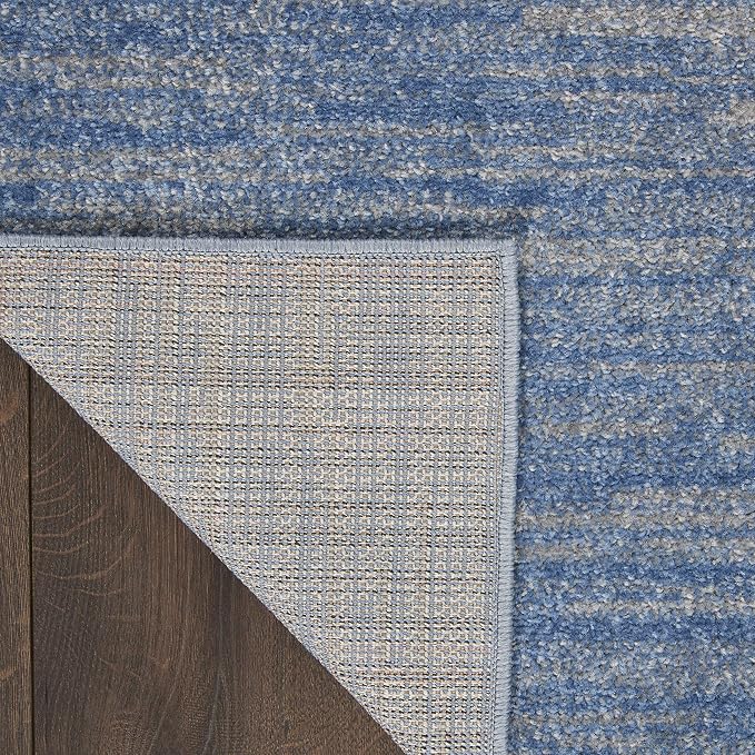Nourison Home Nourison Essentials Blue Grey 2' x 6' Area Rug - Easy Clean, Non Shedding, Bed Room, Living Room, Dining Room, Kitchen (6' Runner)
