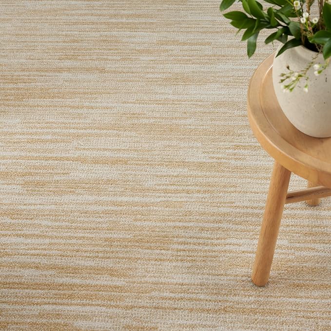 Nourison Home Nourison Essentials Ivory Gold 7' x 10' Area Rug - Easy Clean, Non Shedding, Bed Room, Living Room, Dining Room, Kitchen (7' x 10')