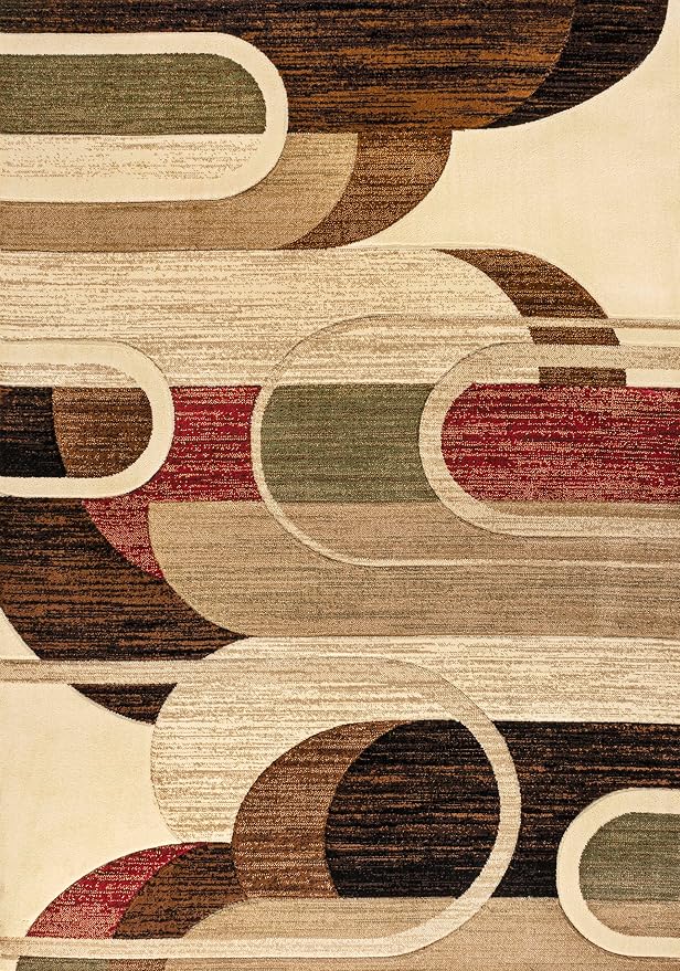 JONATHAN Y Abstract Arches Cream/Brown/Red Indoor Area Rug 4X6 ft, Tamara Retro for Living Room, Bedroom, Kitchen, Office, Easy-Cleaning, High Traffic, Pet-Friendly, Non-Shedding UNQ102A-4