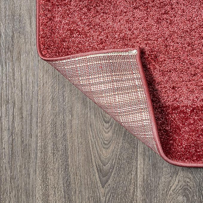 JONATHAN Y Haze Solid Low-Pile Red Indoor Area Rug 5x8, Coastal,Bohemian,Minimalist,Classic, Easy-Cleaning for Living Room,Bedroom,Kitchen,Pet Friendly,Non-Shedding (SEU100E-5)