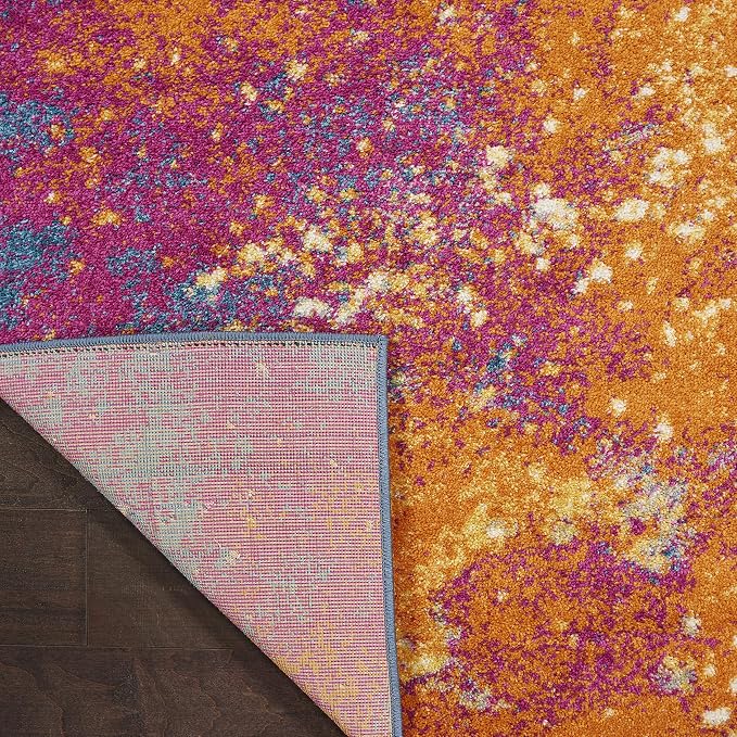 Nourison Home Passion Sunburst 1'10'' x 6' Area-Rug, Modern, Abstract, Easy-Cleaning, Non Shedding, Bed Room, Living Room, Dining Room, Kitchen, (6' Runner)