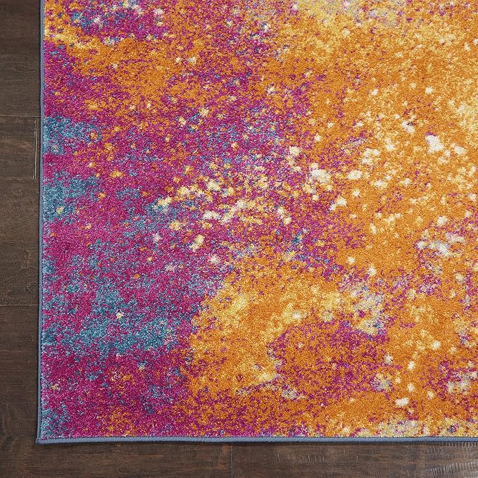Nourison Home Passion Sunburst 3'9'' x 5'9'' Area-Rug, Modern, Abstract, Easy-Cleaning, Non Shedding, Bed Room, Living Room, Dining Room, Kitchen, (4' x 6')