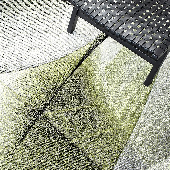 SAFAVIEH Hollywood Collection Area Rug - 10'6" x 14', Grey & Green, Mid-Century Modern Design, Non-Shedding & Easy Care, Ideal for High Traffic Areas in Living Room, Bedroom (HLW715Y)