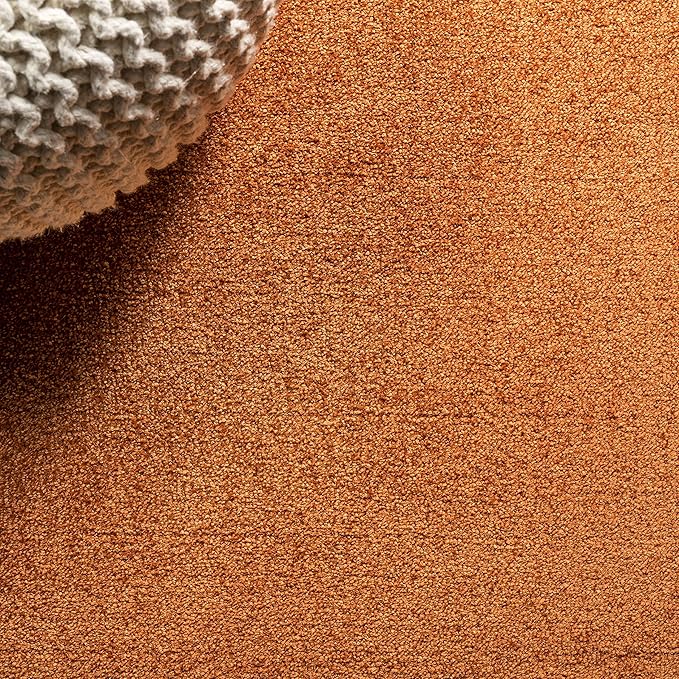 JONATHAN Y Haze Solid Low-Pile Orange Indoor Area Rug 4x6, Coastal,Bohemian,Minimalist,Classic, Easy-Cleaning for Living Room,Bedroom,Kitchen,Pet Friendly,Non-Shedding (SEU100M-4)