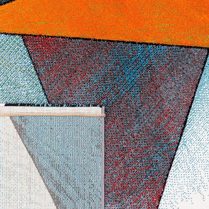 Paco Home Colorful Area Rug with Geometric Shapes in Multicolor, Size: 6'7" x 9'6"